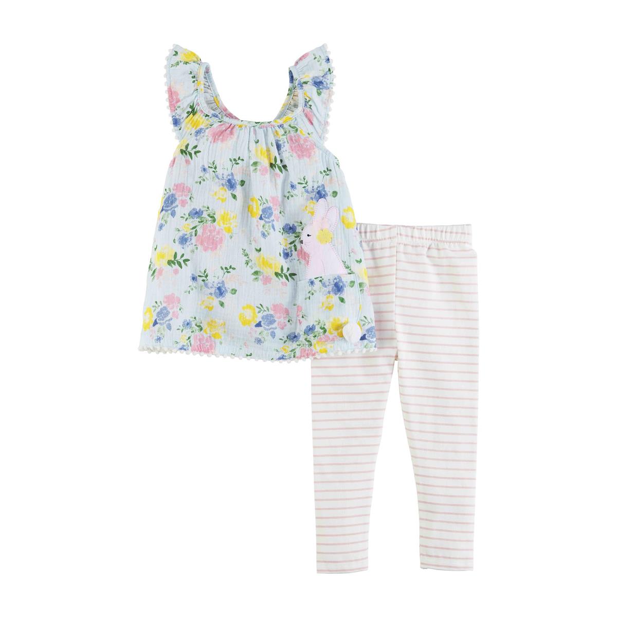 Mud Pie Floral Bunny Tunic & Legging Set-MUD PIE-Little Giant Kidz