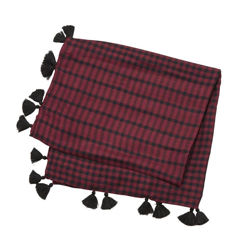 Mud Pie Gingham Square & Tassel Trim Scarf-MUD PIE-Little Giant Kidz