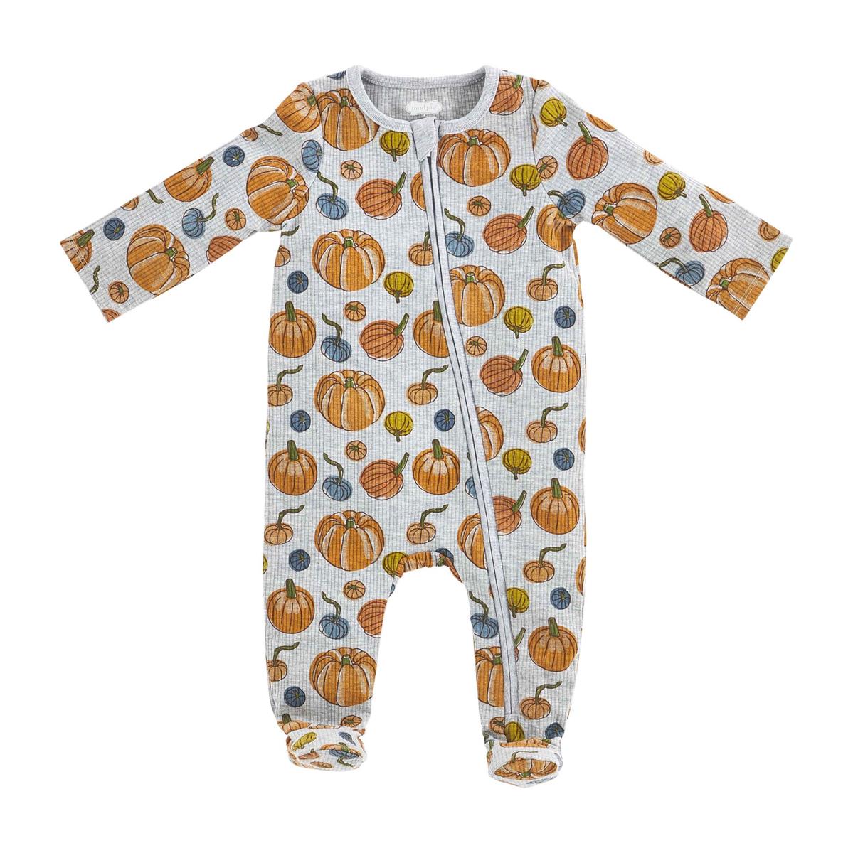 Mud Pie Gray Pumpkin Patch Zipper Sleeper – Little Giant Kidz