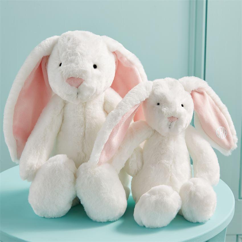 Mud Pie Pink Faux Fur Plush Bunny-MUD PIE-Little Giant Kidz