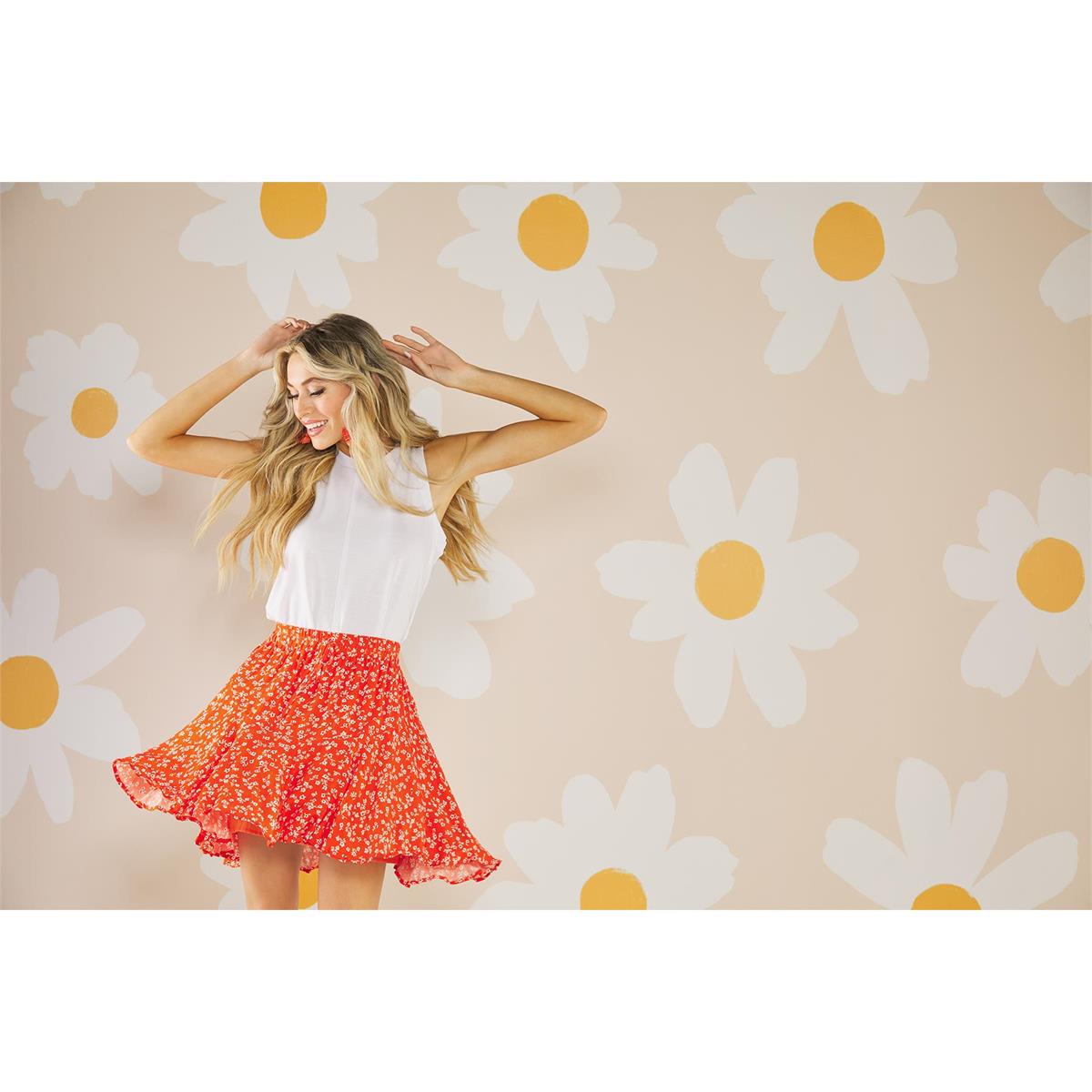 Mud Pie Red Floral Kai Flounce Skirt-MUD PIE-Little Giant Kidz