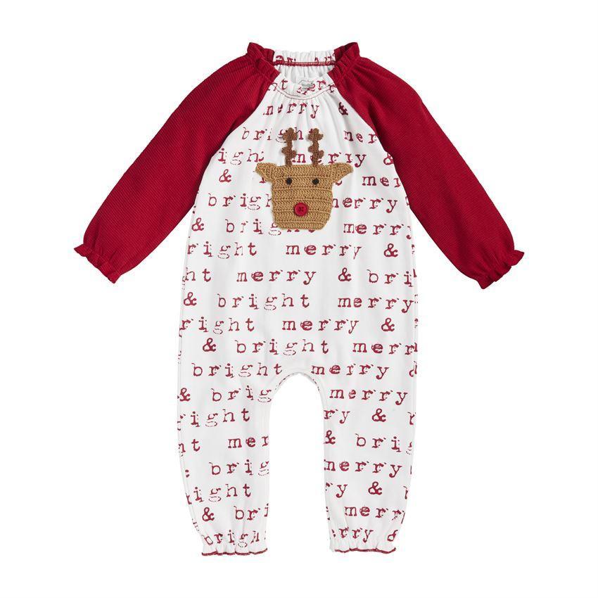 Mud Pie Reindeer Crochet Girls' One Piece-MUD PIE-Little Giant Kidz