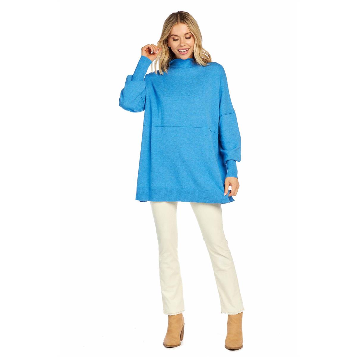 Mud Pie Rivers Mockneck Sweater - Blue-MUD PIE-Little Giant Kidz