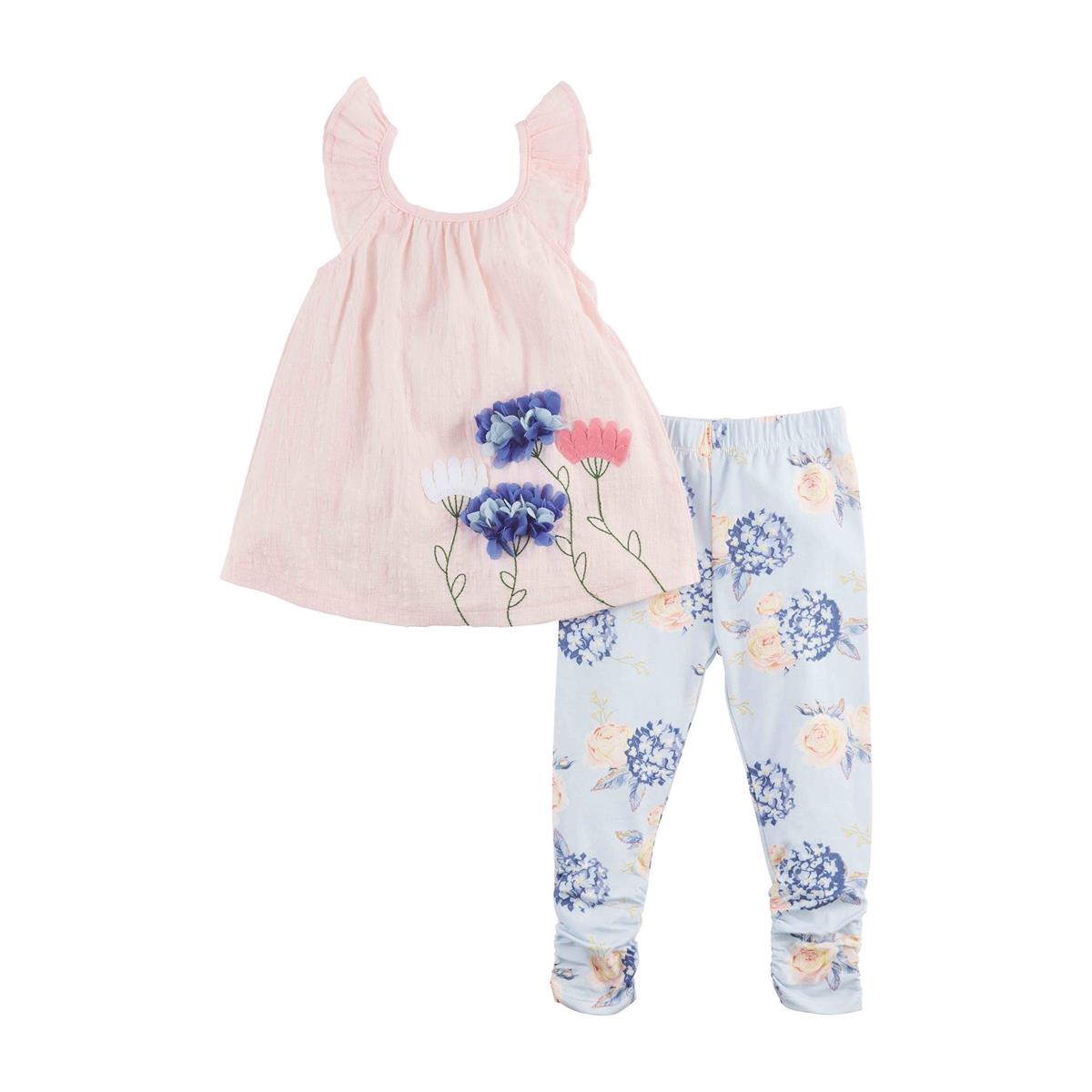 Mud Pie Rosette Hydrangea Tunic & Capri Set-MUD PIE-Little Giant Kidz