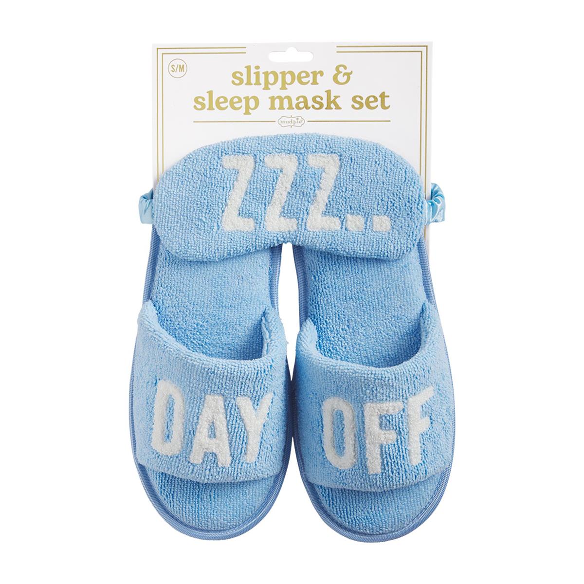 Mud Pie Slipper & Sleep Mask Set - Blue-MUD PIE-Little Giant Kidz