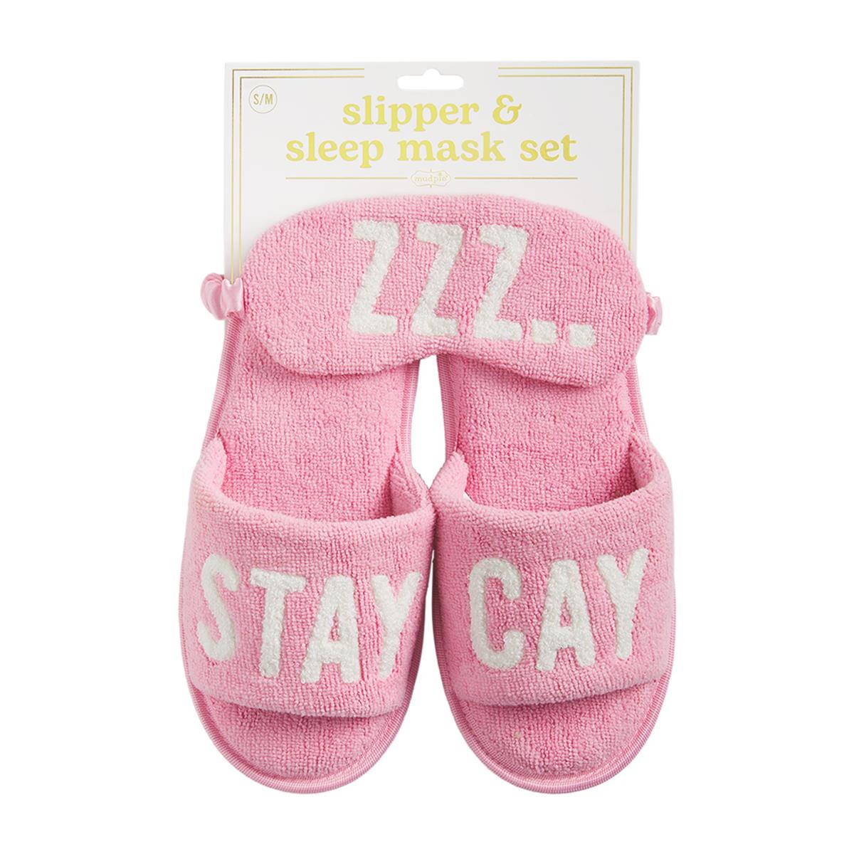 Mud Pie Slipper & Sleep Mask Set - Pink-MUD PIE-Little Giant Kidz