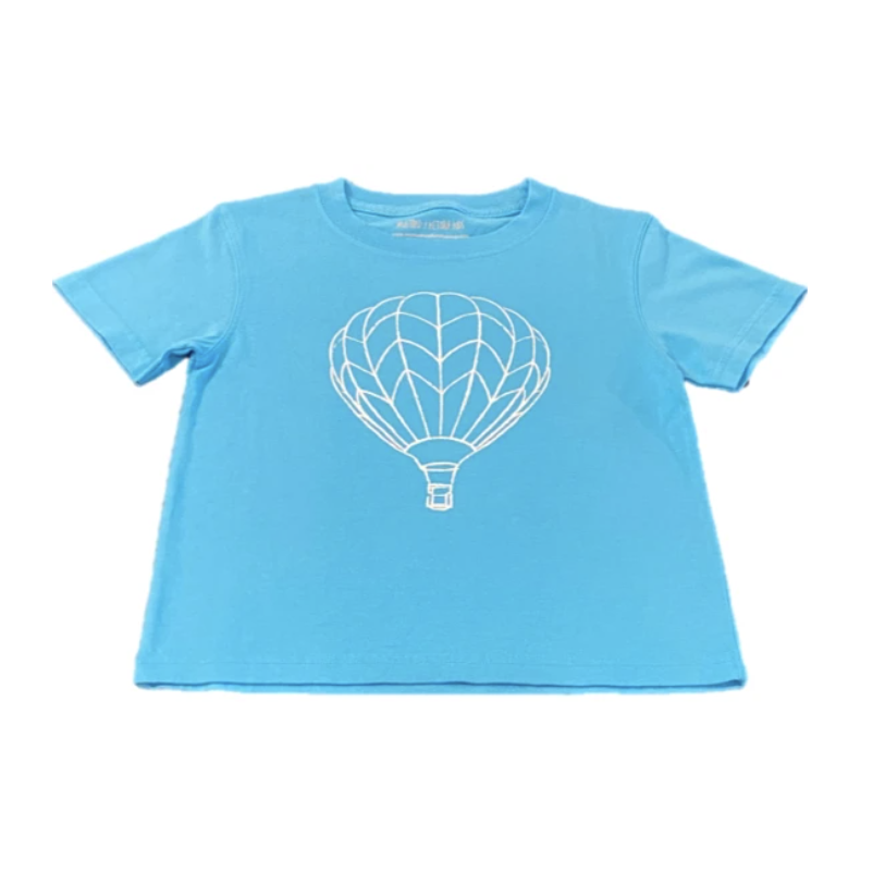 Mustard & Ketchup Kids Blue Hot Air Balloon T-Shirt-Mustard & Ketchup Kids-Little Giant Kidz