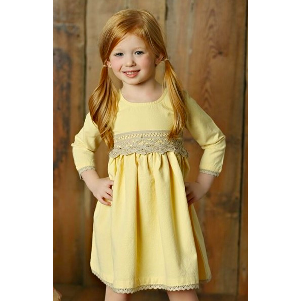 Mustard Pie Little Prim Ella Dress Butter-MUSTARD PIE-Little Giant Kidz