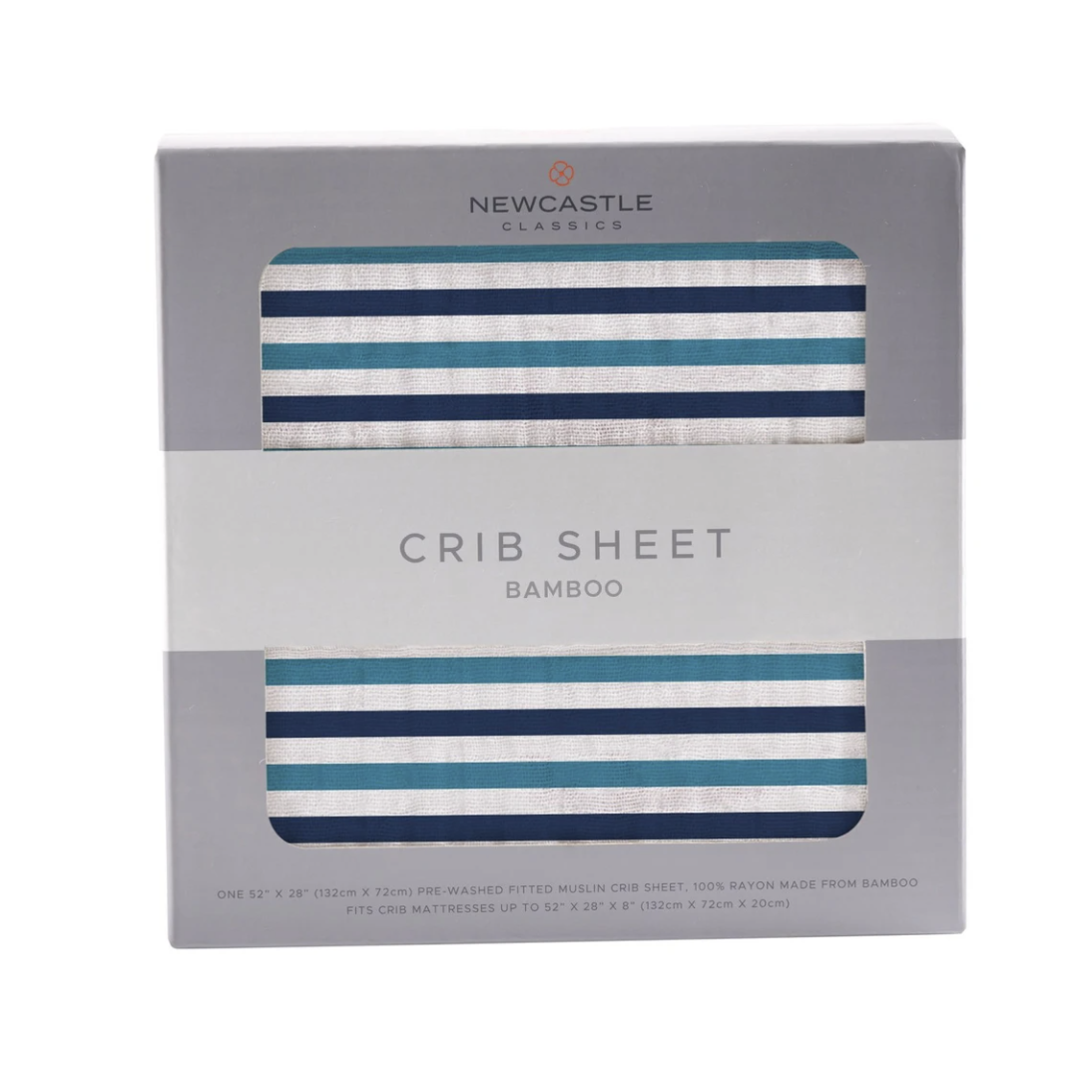 Newcastle: Blue and White Stripe Crib Sheet-NEWCASTLE-Little Giant Kidz