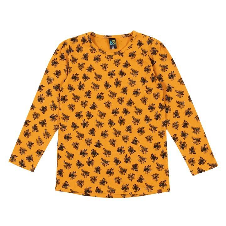 NoRuk Golden Yellow Long Sleeve Shirt w/Tiny Flower Print-NORUK-Little Giant Kidz