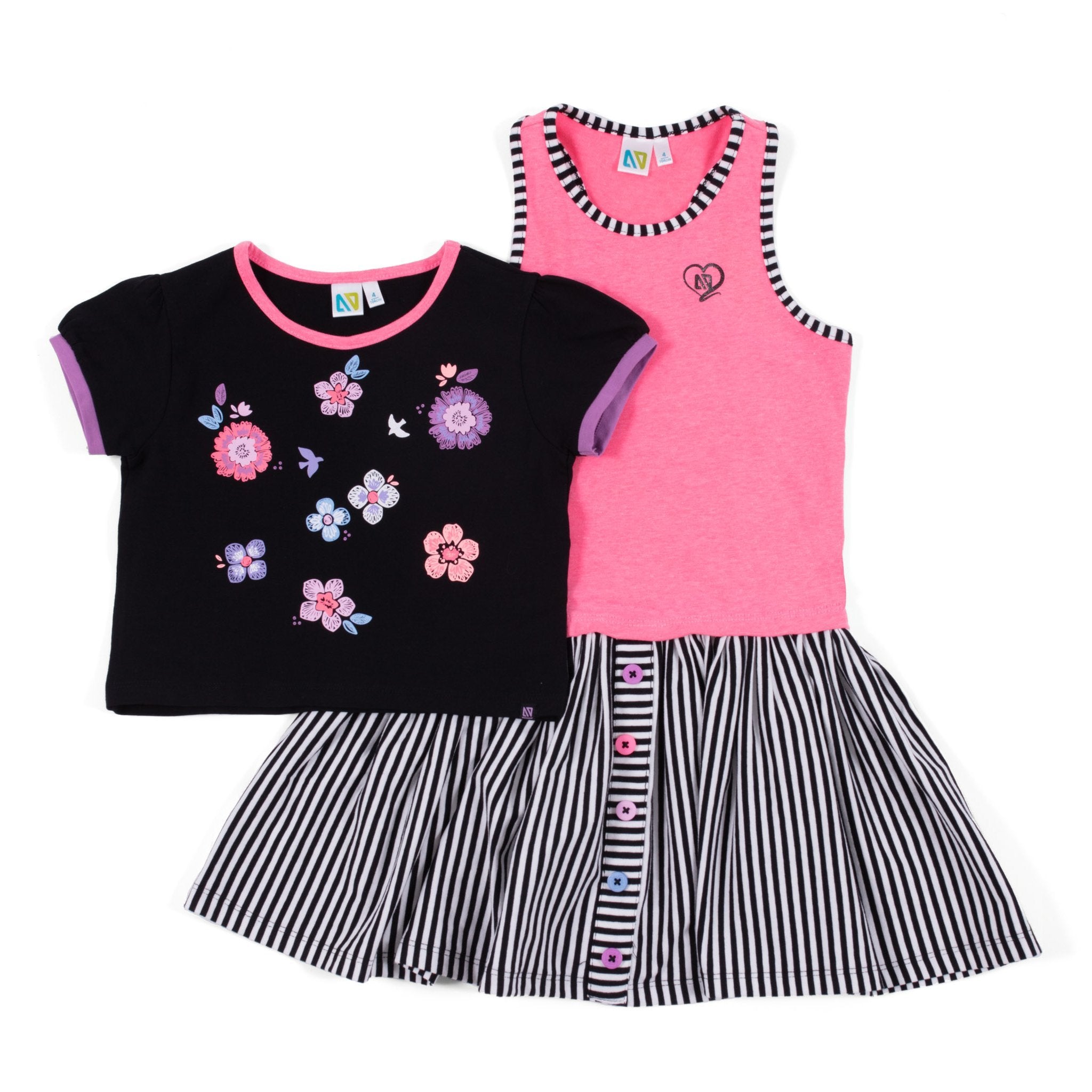 Noruk Anemones & Butterflies 2pc Dress Set-NORUK-Little Giant Kidz