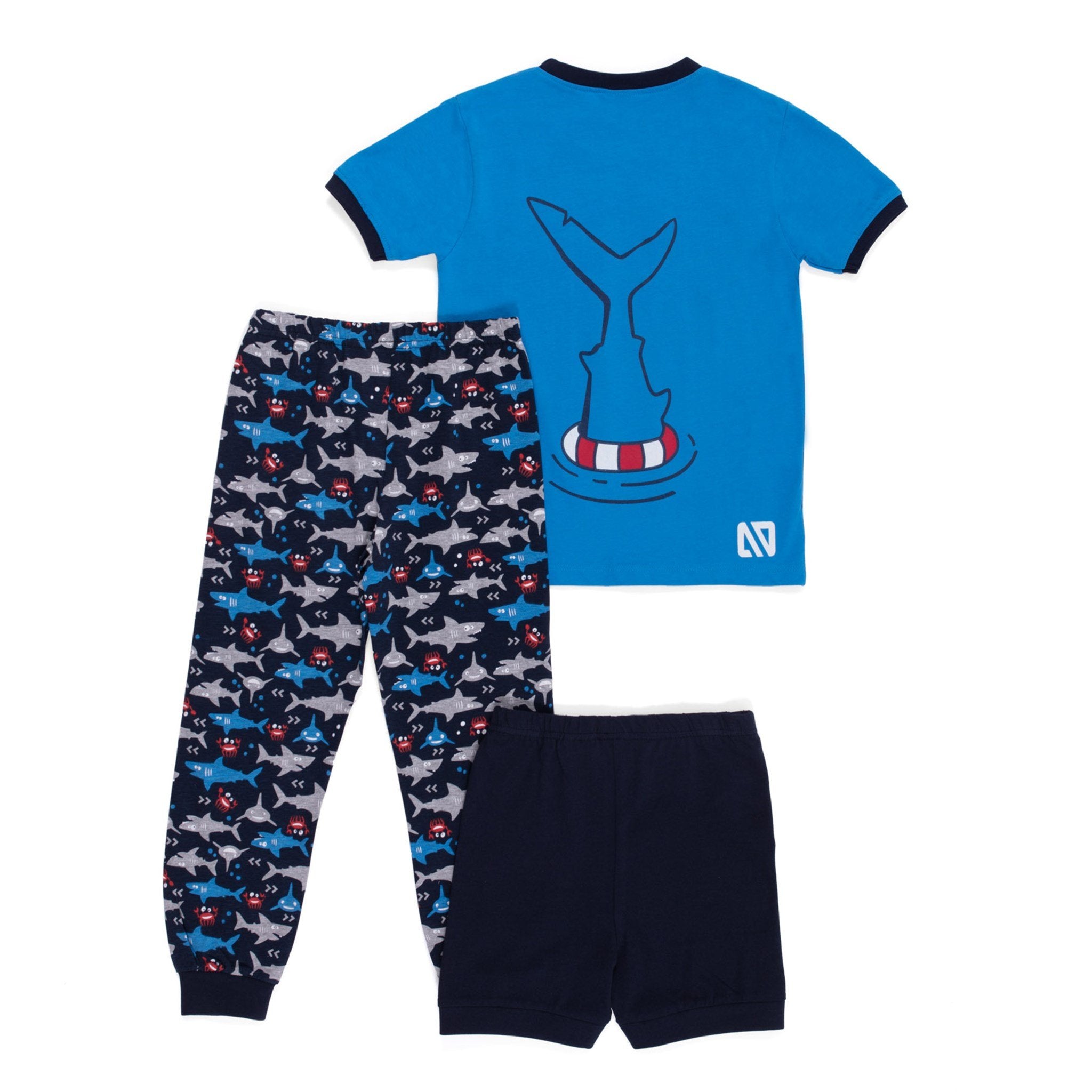 Noruk Glow in the Dark Pajama 3pc Set - Shark-NORUK-Little Giant Kidz