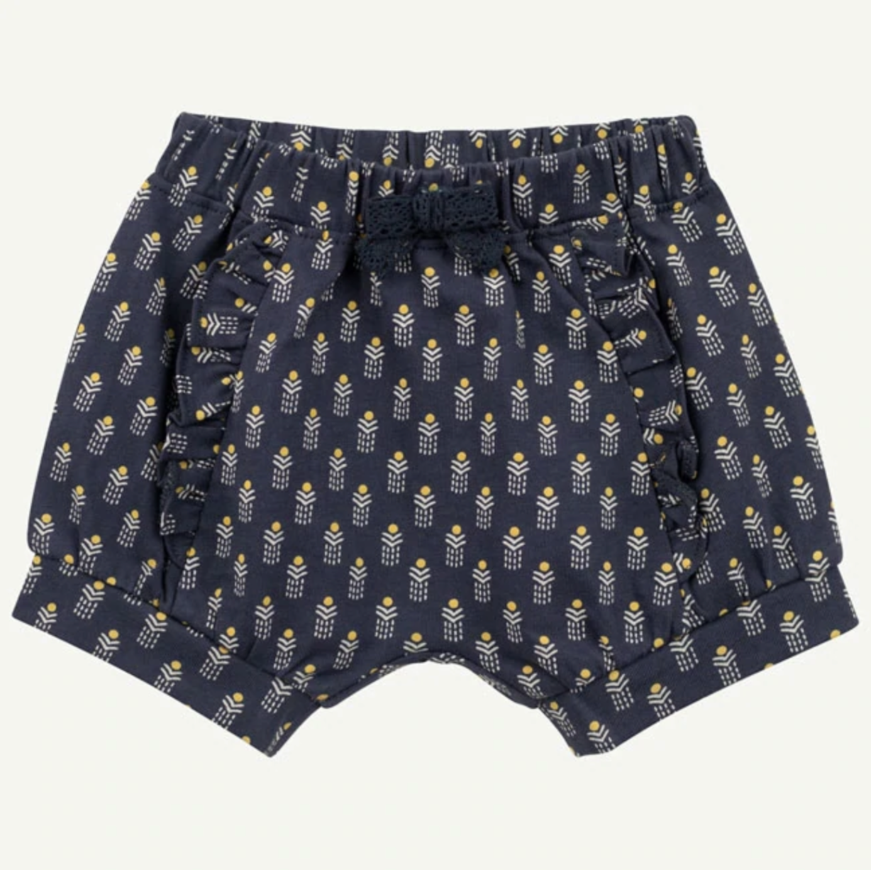 Oliver & Rain Gold & Charcoal Geo Print Ruffle Short-OLIVER & RAIN-Little Giant Kidz