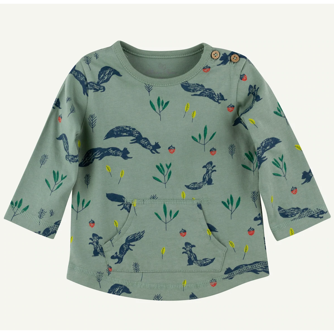 Oliver & Rain Olive Squirrel Print Tee-OLIVER & RAIN-Little Giant Kidz