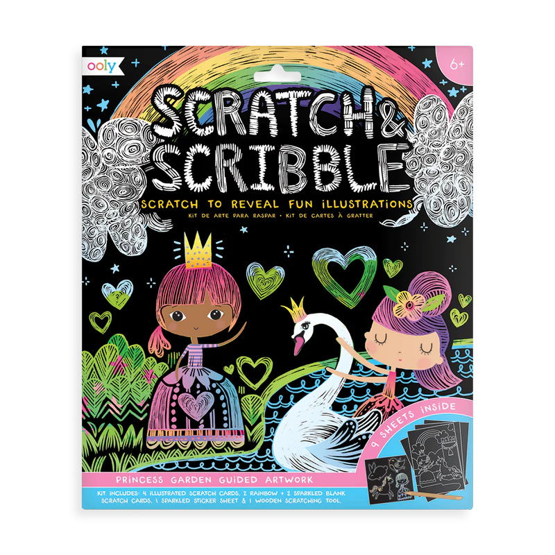 Ooly Scratch & Scribble Art Kit: Princess Garden - 10 Piece Set-OOLY-Little Giant Kidz