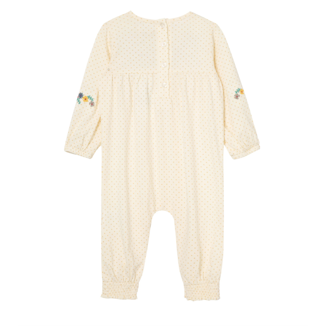 Peek Kids Dots & Flowers Coverall- Off White-Peek Clothing-Little Giant Kidz