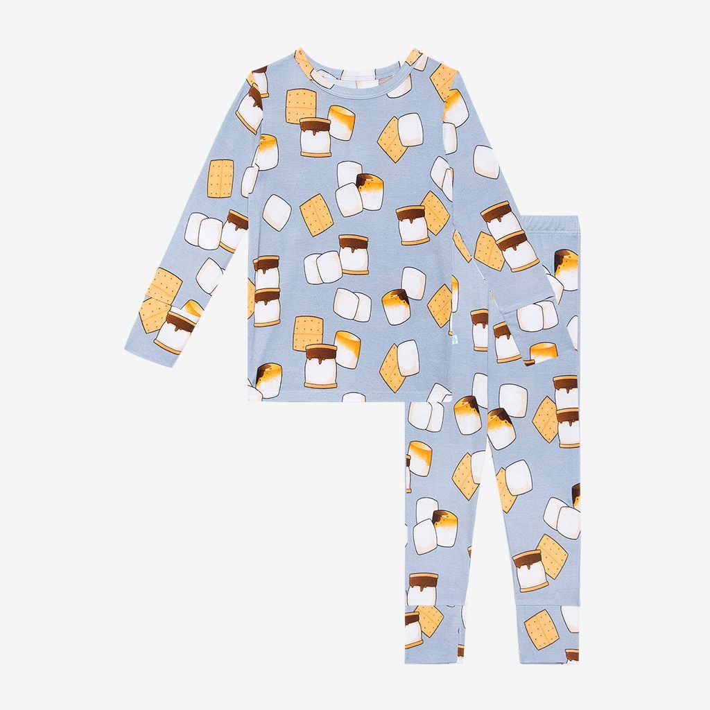 Posh Peanut Marshal Long Sleeve Basic Pajama Set (S'mores)-POSH PEANUT-Little Giant Kidz