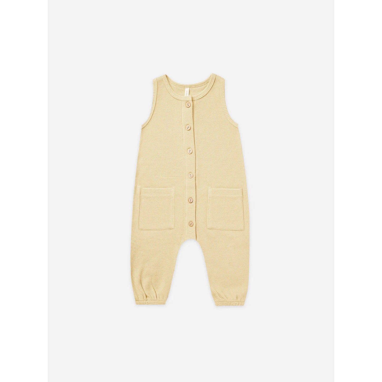 Quincy Mae Yellow Waffle Jumpsuit-Quincy Mae-Little Giant Kidz