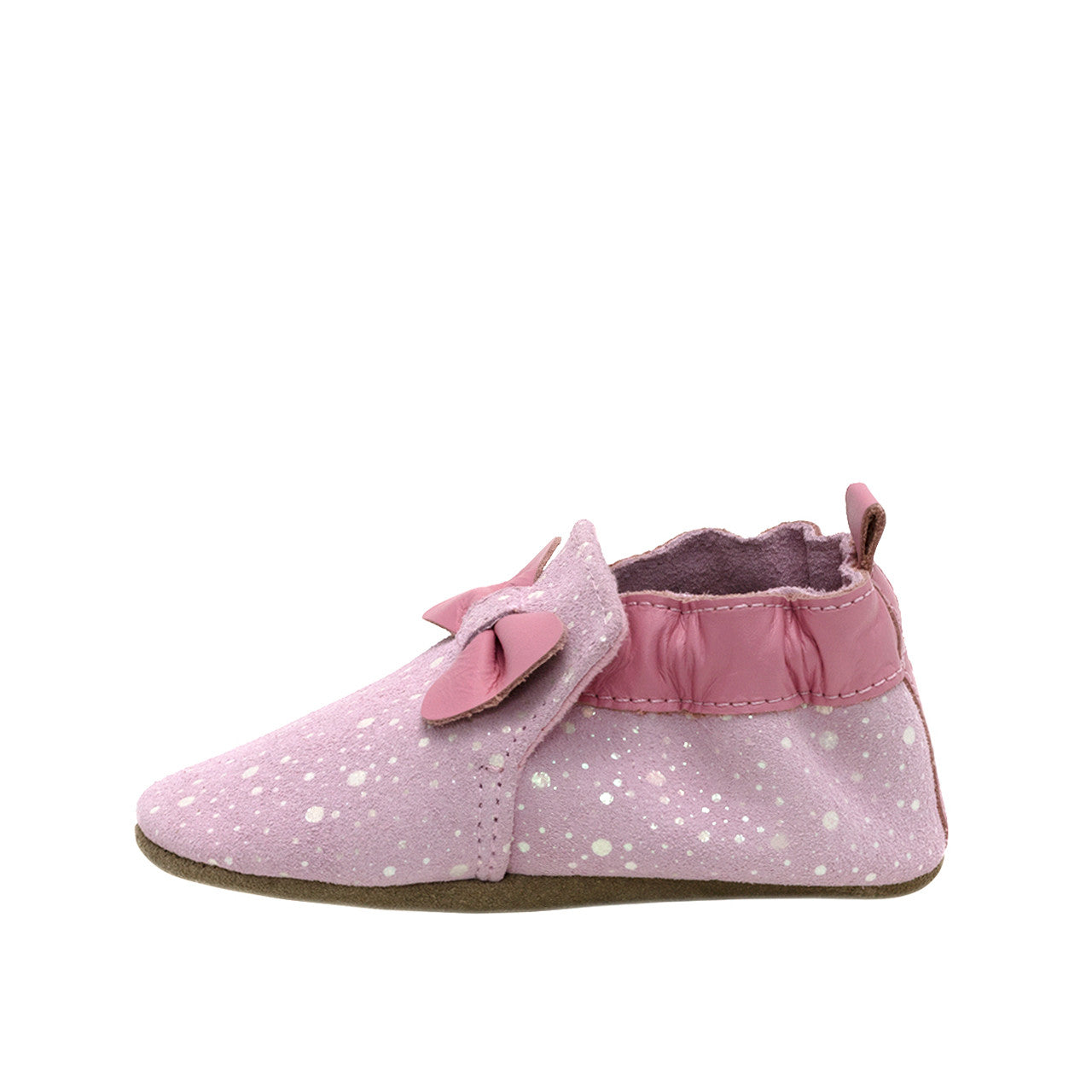 Robeez Glitzy Bow Soft Soles Pink