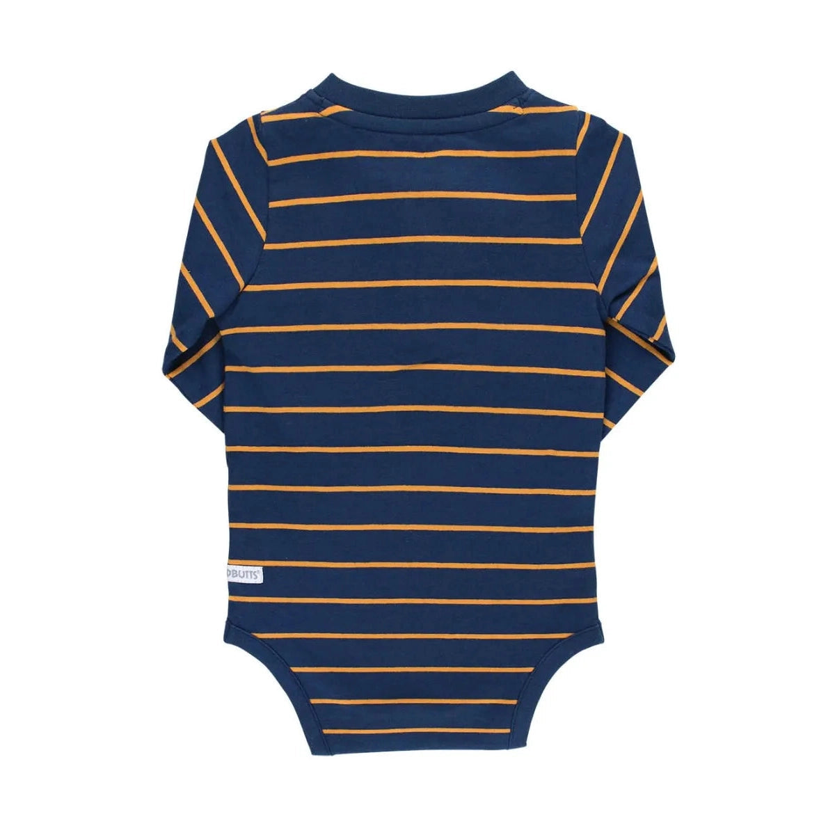 RuggedButts Navy & Honey Stripe Henley Bodysuit-RUGGEDBUTTS-Little Giant Kidz