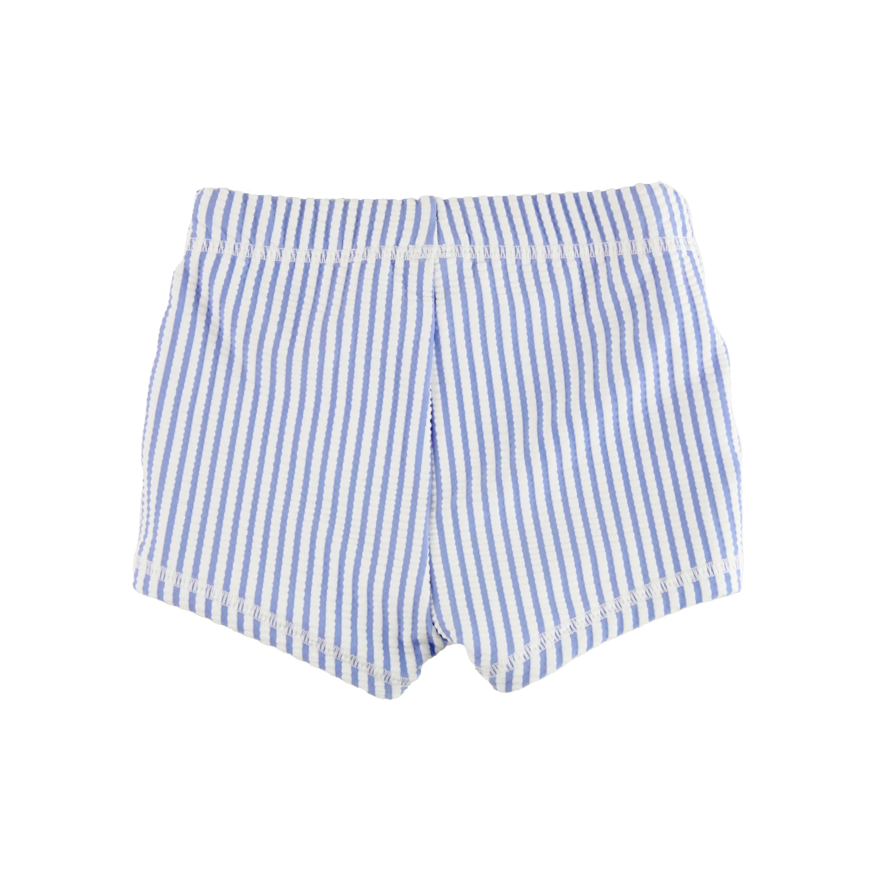 RuggedButts Periwinkle Blue Seersucker Swim Shorties-RUGGEDBUTTS-Little Giant Kidz