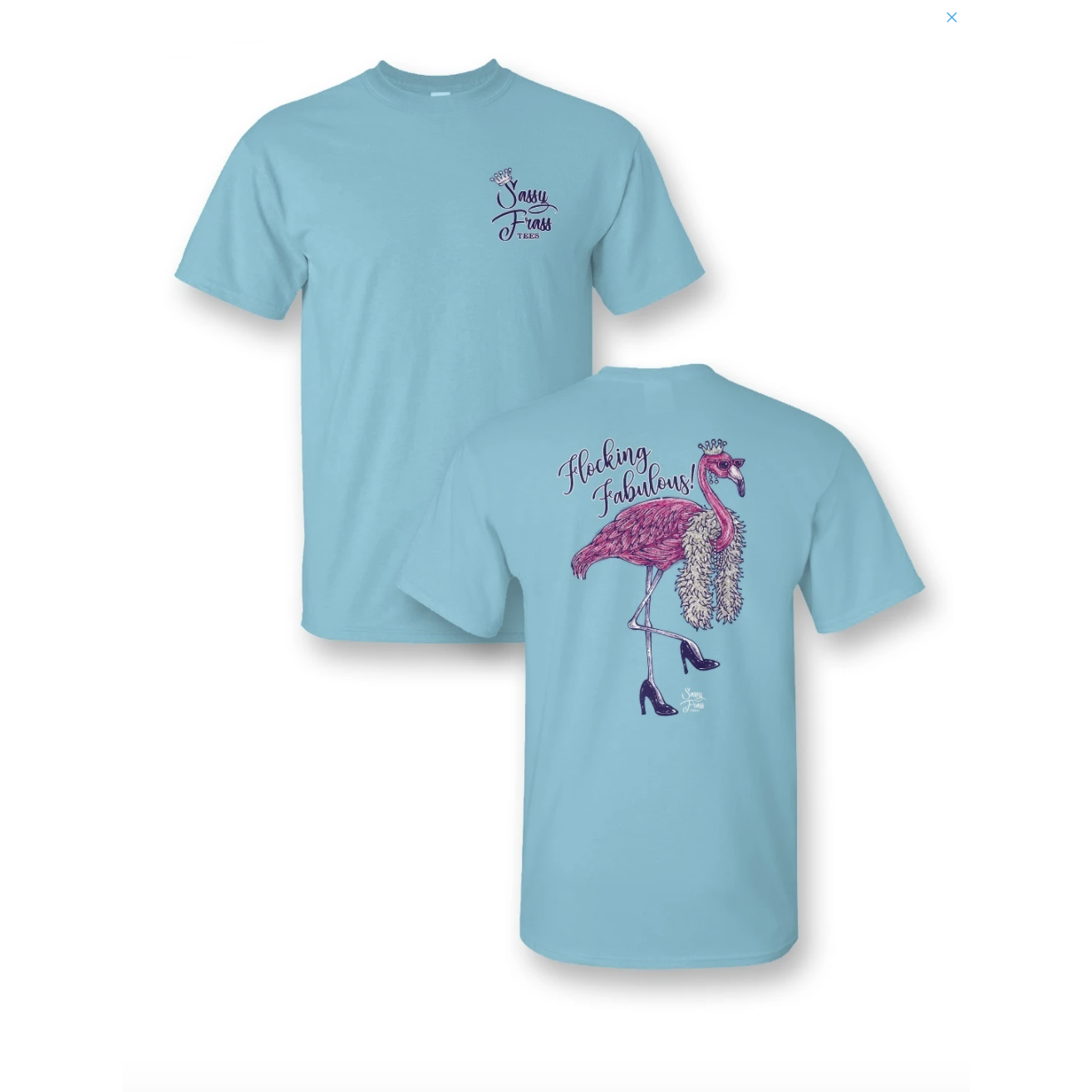 Sassy Frass Tees "Flocking Fabulous" Crew-Neck Tee - Sky-SASSY FRASS-Little Giant Kidz