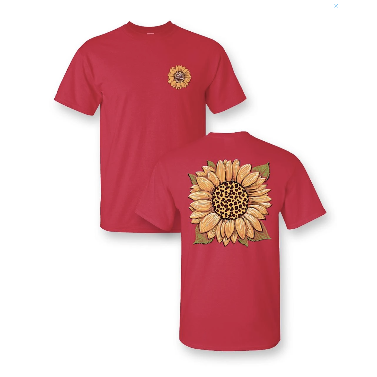 Sassy Frass Tees "Leopard Sunflower" Crew-Neck Tee - Red-SASSY FRASS-Little Giant Kidz