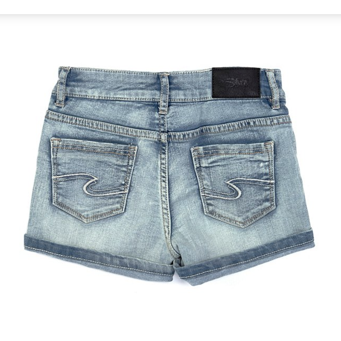 Silver Jeans - Lacy Mid-Rise Medium Wash Girls' Denim Shorts-SILVER JEANS-Little Giant Kidz