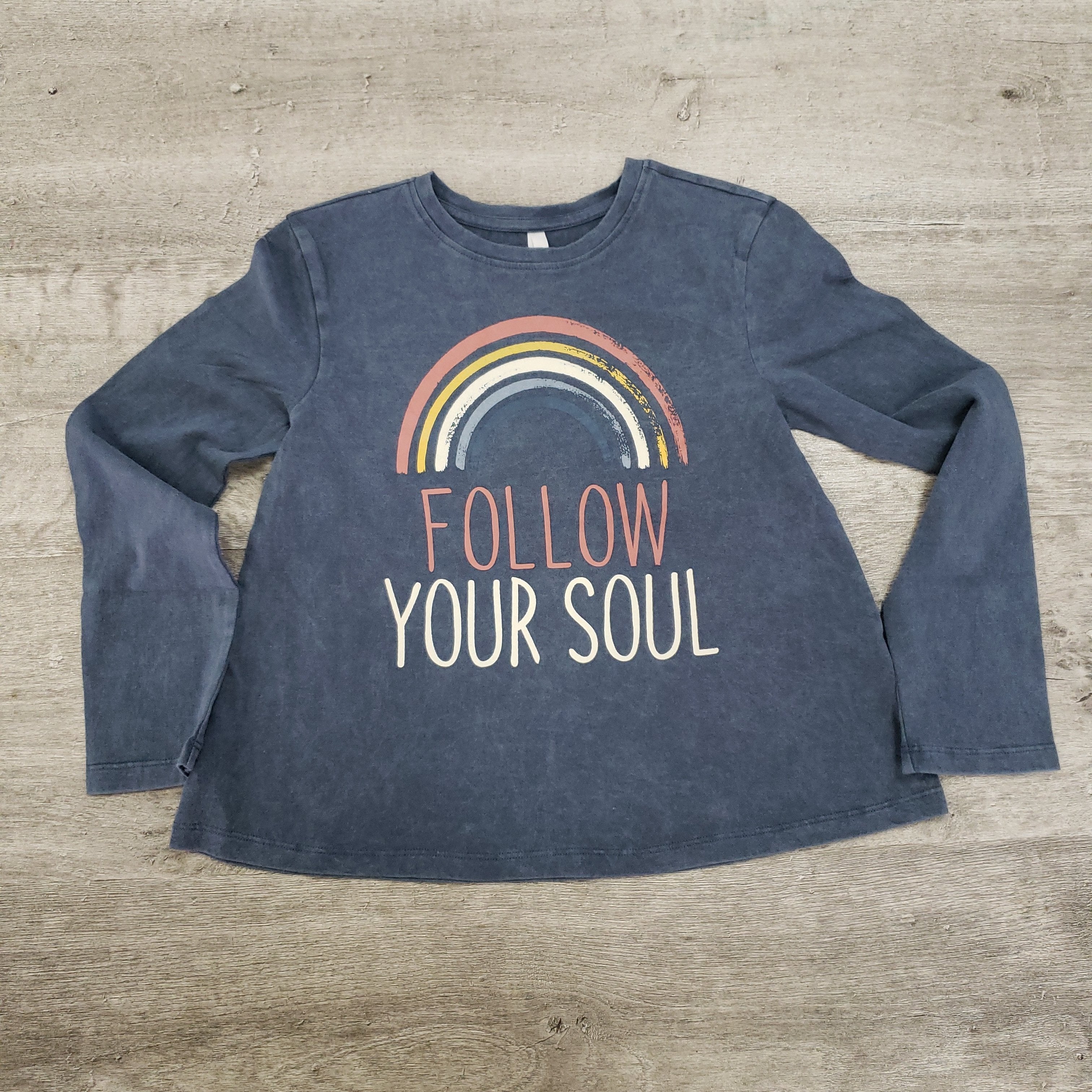 Sweet Soul Clothing Follow Your Soul Long Sleeve Tee - Dusty Blue-Sweet Soul-Little Giant Kidz