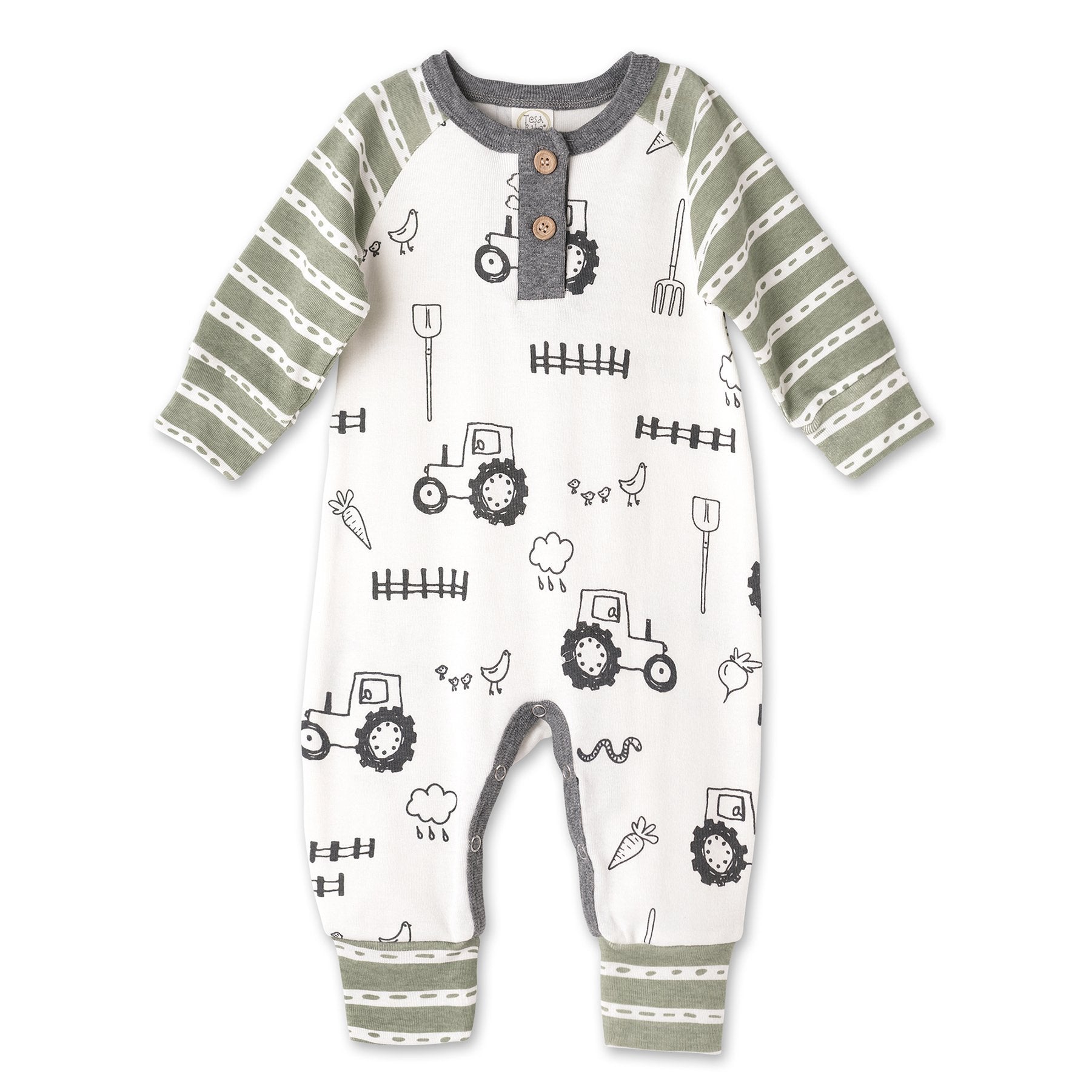 Tesa Babe Farm Land Henley Romper-TESA BABE-Little Giant Kidz