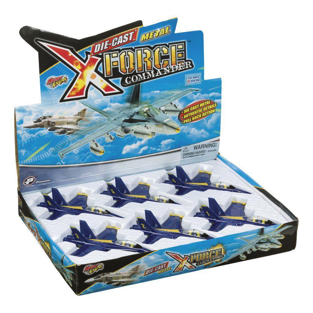 Toysmith Die-Cast F-18 Blue Angel Jet Pull Back Toy-TOYSMITH-Little Giant Kidz