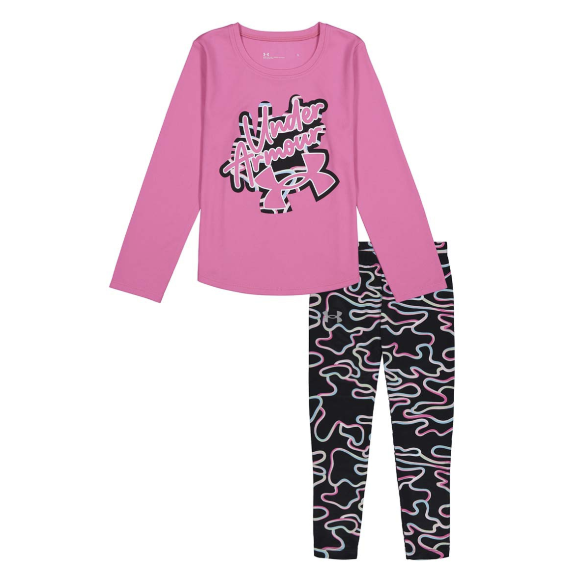 Under Armour Baby Girl's Electric Camo Logo Legging Set - Electro Pink-UNDER ARMOUR-Little Giant Kidz