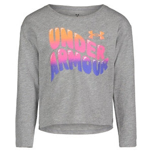 Under Armour Girl's Long Sleeve Wavy Logo - Mod Gray – Little Giant Kidz