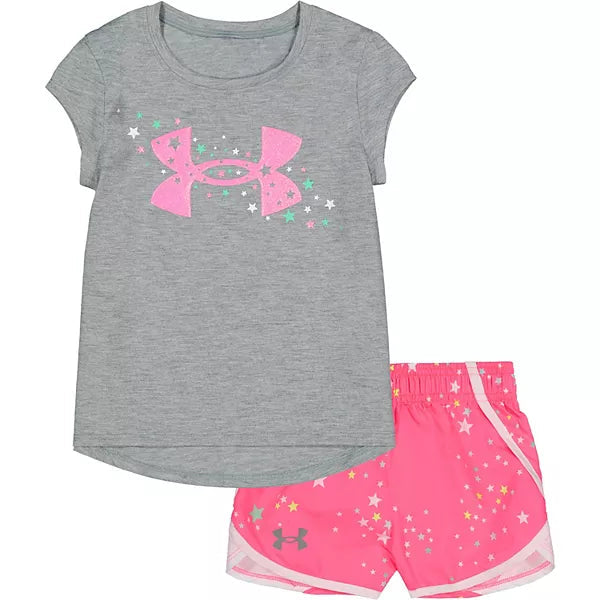 Under Armour Shooting Stars 2pc Short Set Mod Gray-Under Armour-Little Giant Kidz