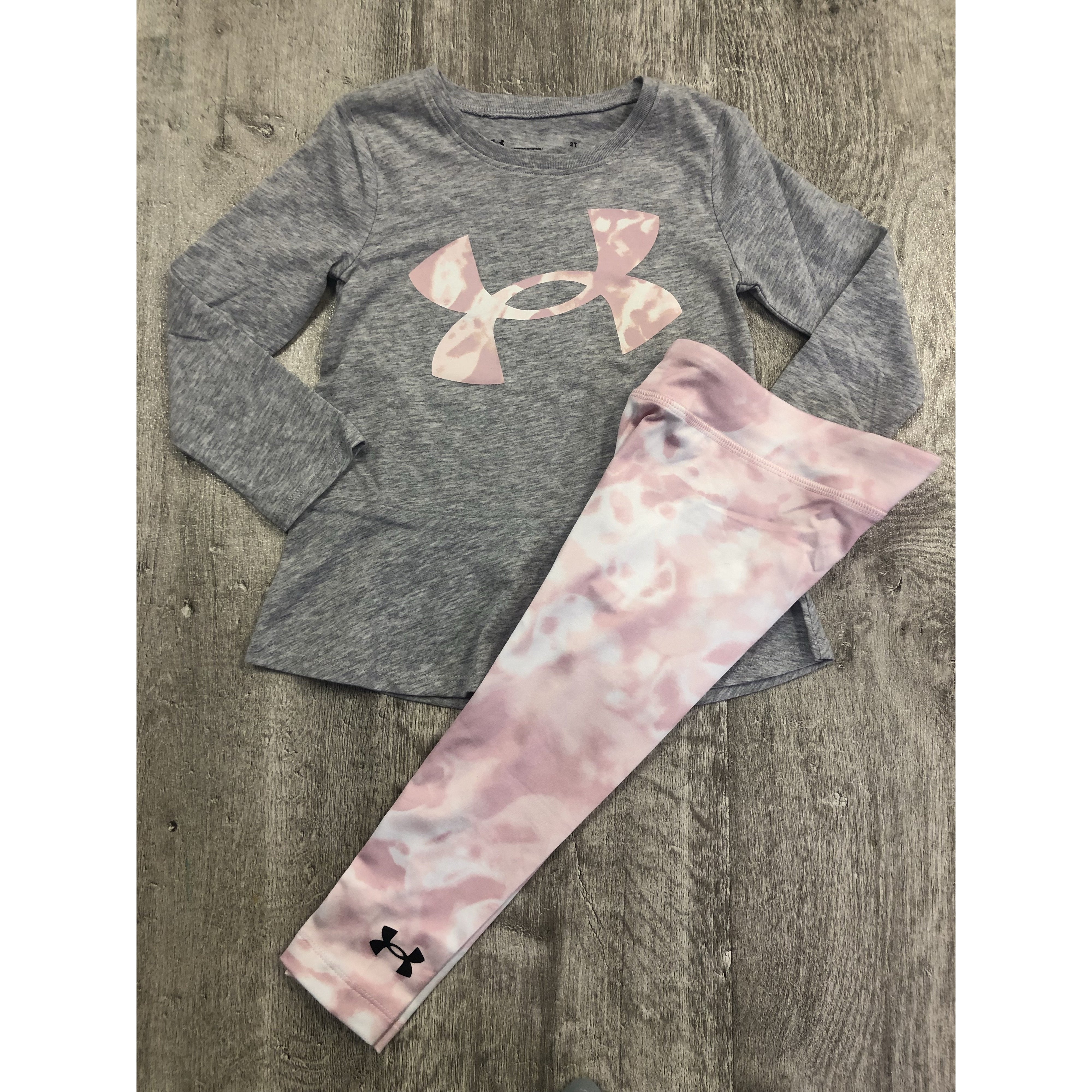 Under Armour Toddler Girl's Botanical Dye Tunic Set - Mod Gray-UNDER ARMOUR-Little Giant Kidz