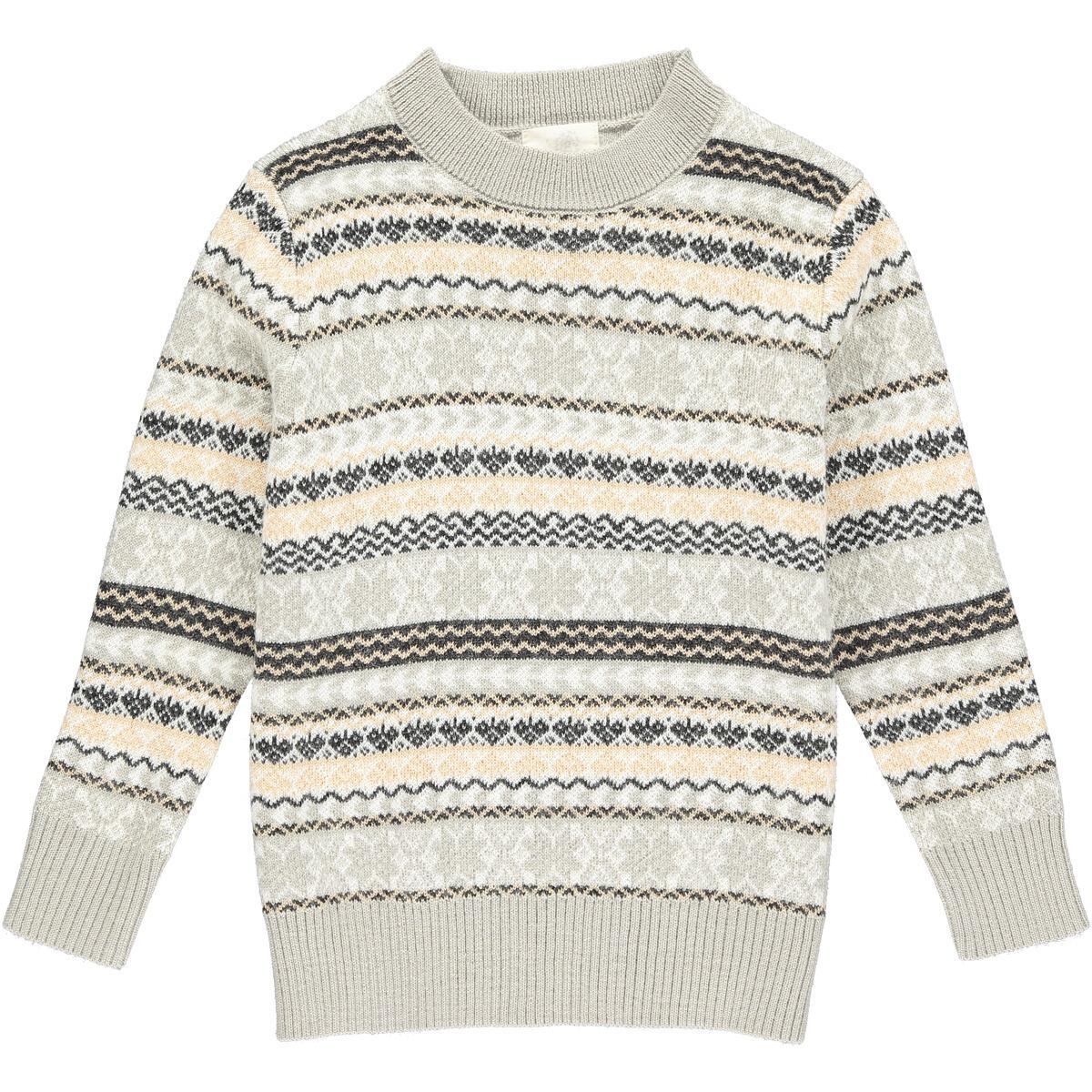 Vignette Women's Oslo Sweater - Grey Multi Stripe-VIGNETTE-Little Giant Kidz