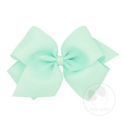 Wee Ones King Organza Overlay Grosgrain Bow - Crystalline-WEE ONES-Little Giant Kidz