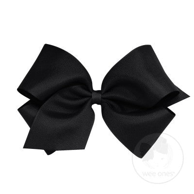 Wee Ones King Solid Grosgrain Bow (Plain Wrap)-WEE ONES-Little Giant Kidz