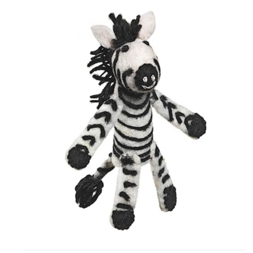 Wool - DZI Handmade Wild Woolie Ornament - Zebra-DZI Handmade-Little Giant Kidz